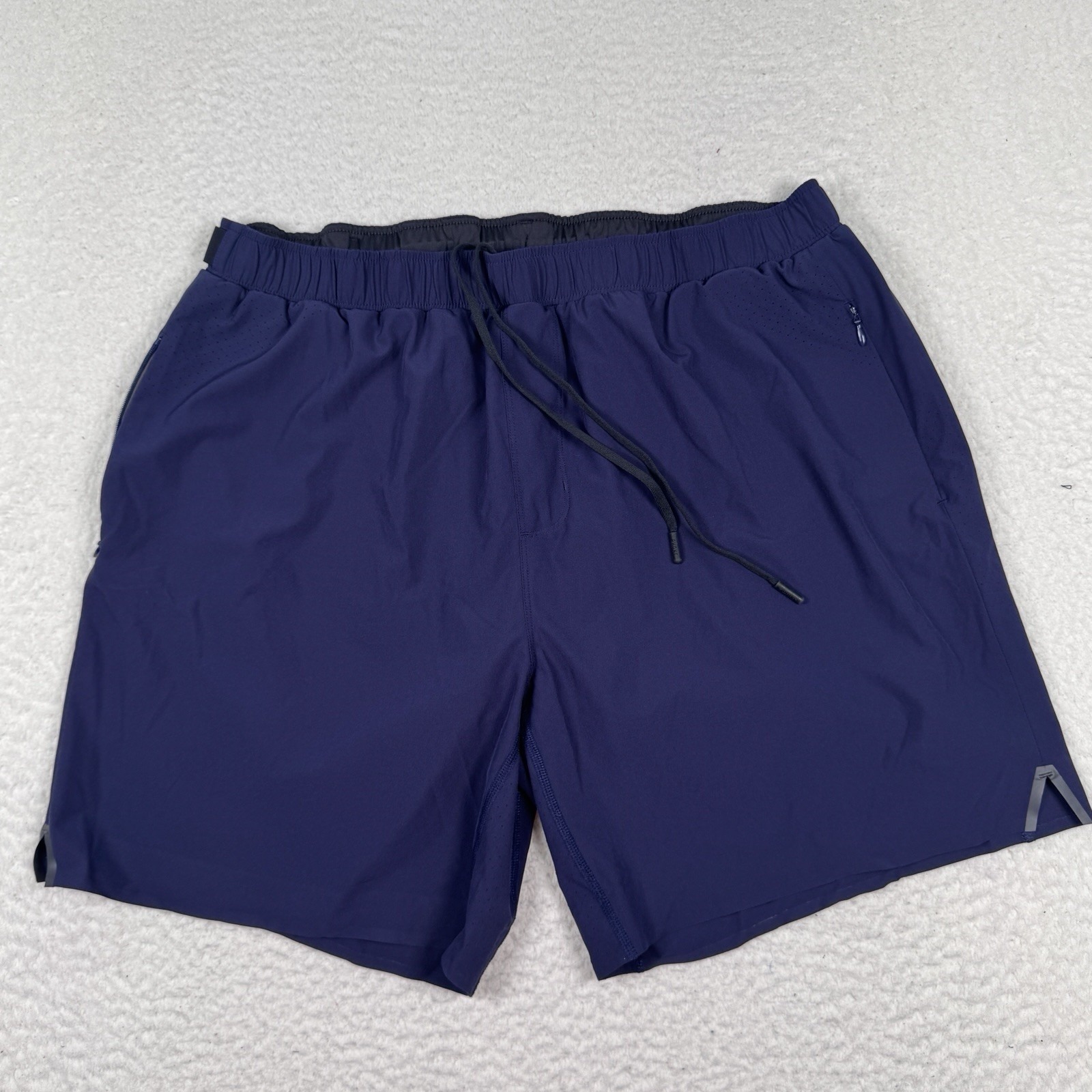 Rhone Performance Shorts Mens Xl Swift 7" Lined Blue Athletic Zip Pockets 100101
